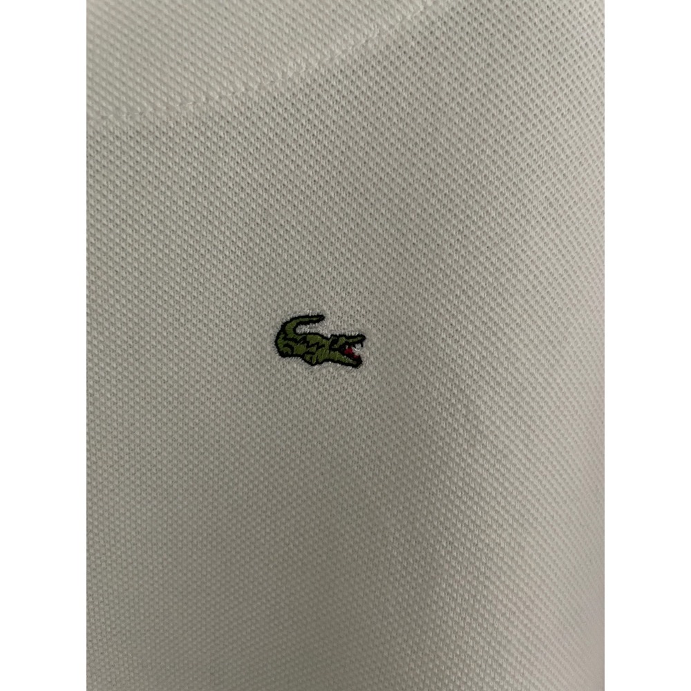 Lacoste Womens White Pique Knit Scoop Neck Short Sleeve T-Shirt Logo US XL EU 50 - Picture 3 of 8